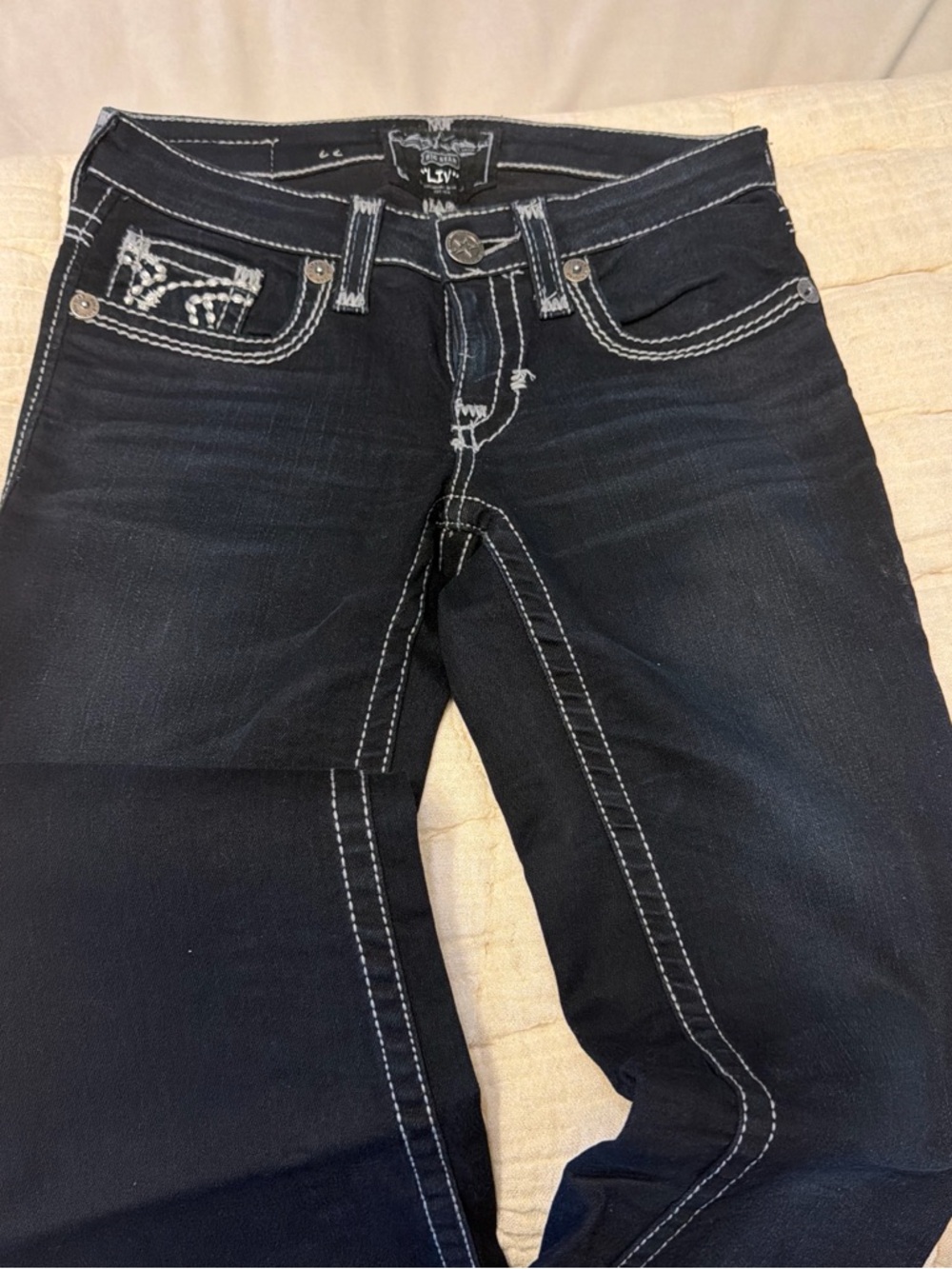 Big Star Dark Wash Jeans with Contrast Stitching
